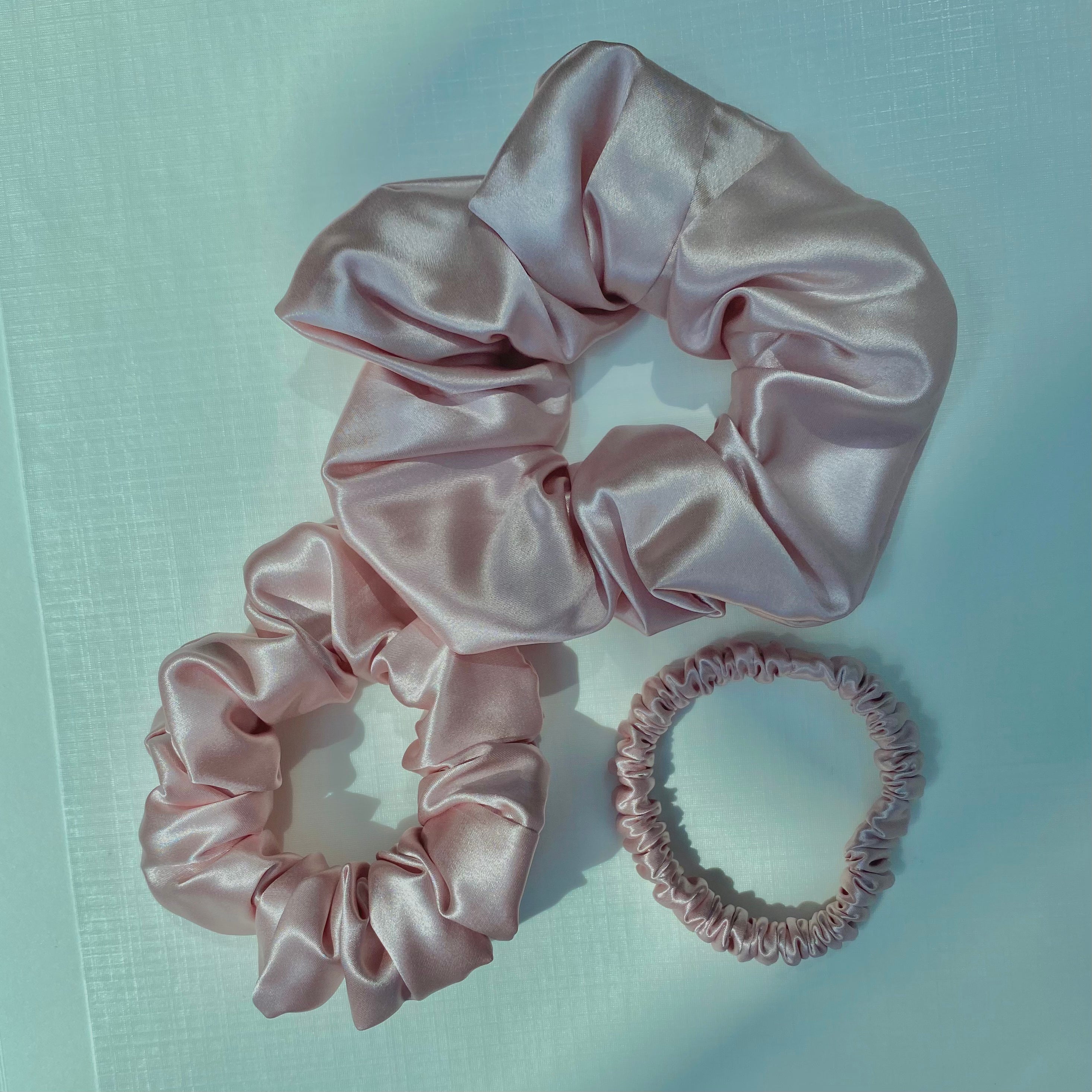 Medium 100% Pure Silk Hair Ties - Pink