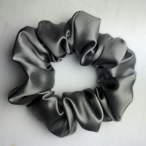 Medium 100% Pure Silk Hair Ties - Grey