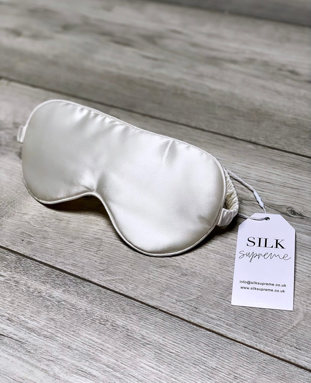 100% Pure Mulberry Silk Eye Mask - Ivory White