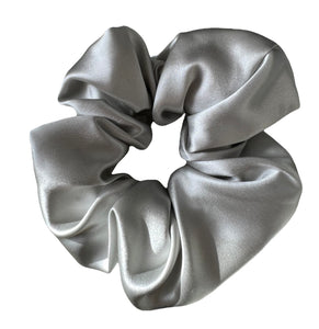 Large 100% Pure Silk Hair Ties - Silver