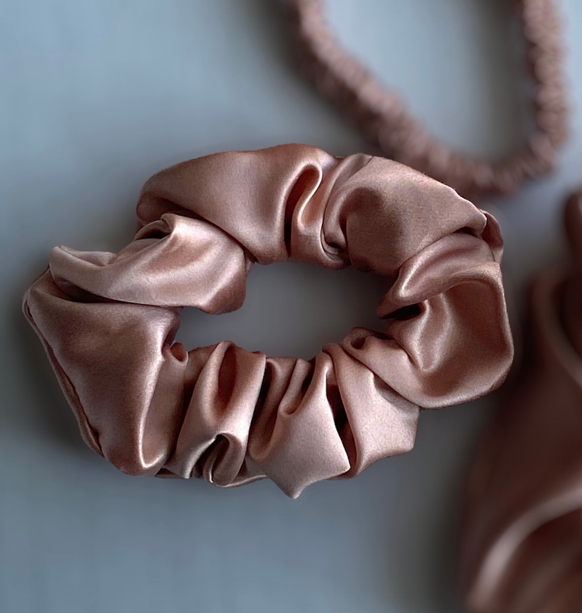 Medium 100% Pure Silk Hair Ties - Rose Gold