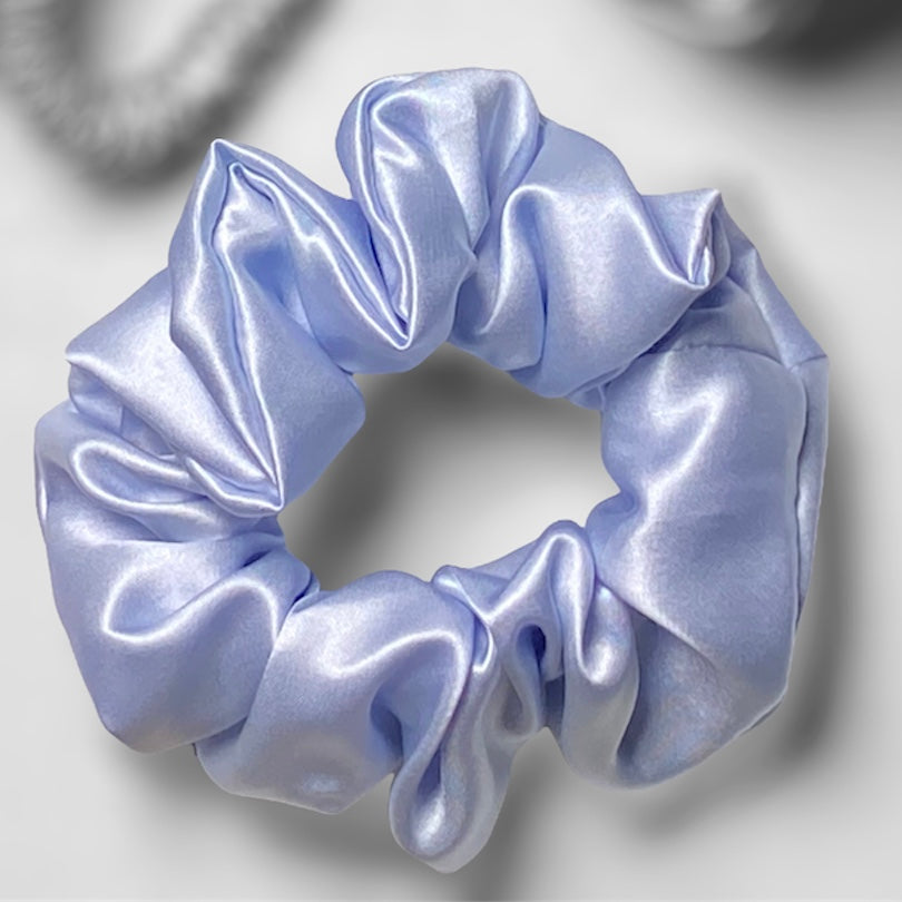 Medium 100% Pure Silk Hair Ties - Sky Blue