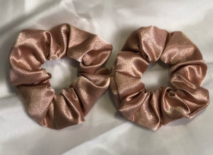 Pale Pink Satin Scrunchie - Set of 2