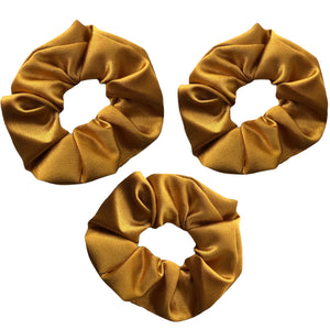 Nude Satin Scrunchie - Set of 3