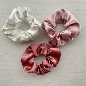 Pastel Satin Scrunchie - Set of 3